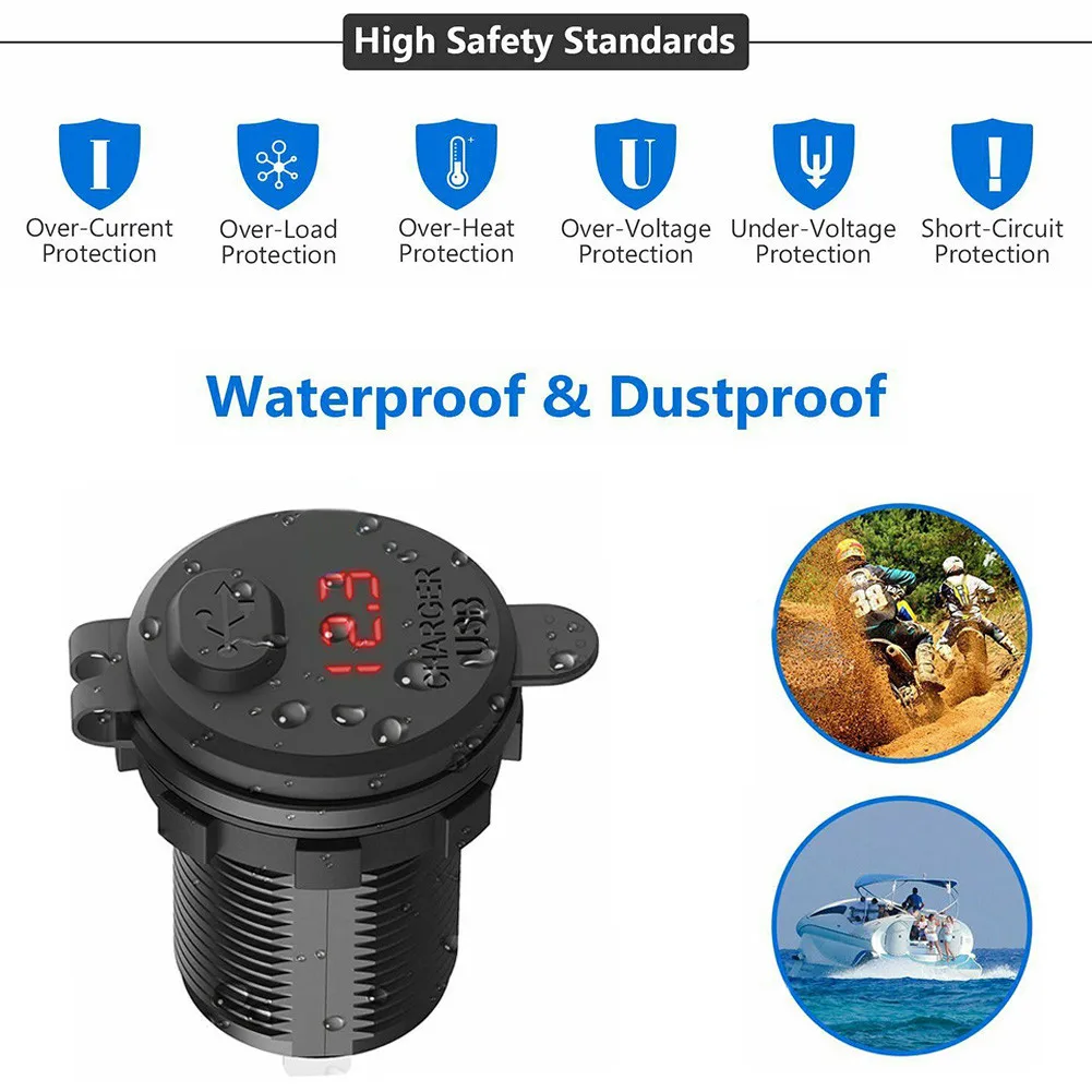 

Accessories Car Charger Adapter Boat DC 12V-24V Power Socket Replacement