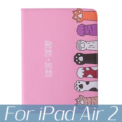 Для iPad 10,2 чехол для планшета тройной складной чехол для iPad 9,7 air 3 10,5 Pro 10,5 чехол с мультяшным котом - Цвет: C2 for ipad air 2