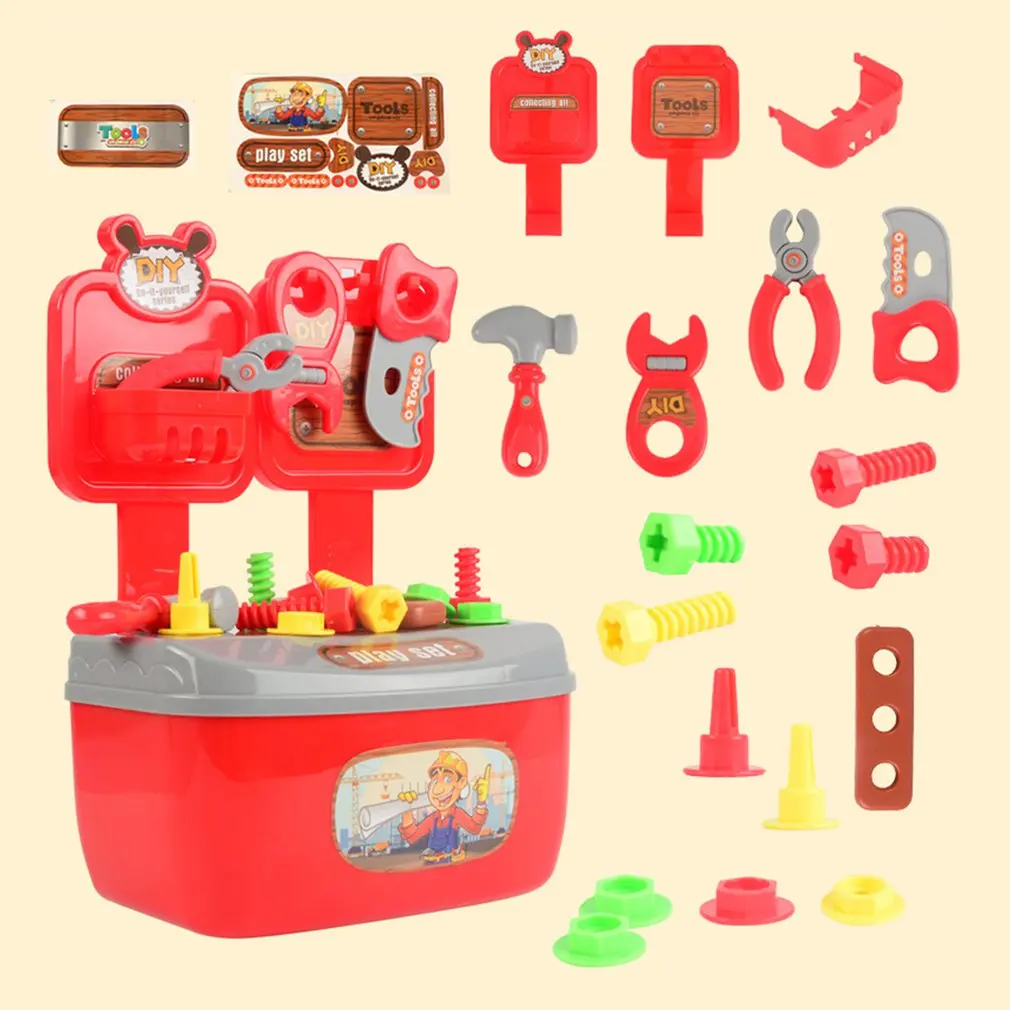 Детский ящик для инструментов игрушечный домик 22 набора портативный ремонтный