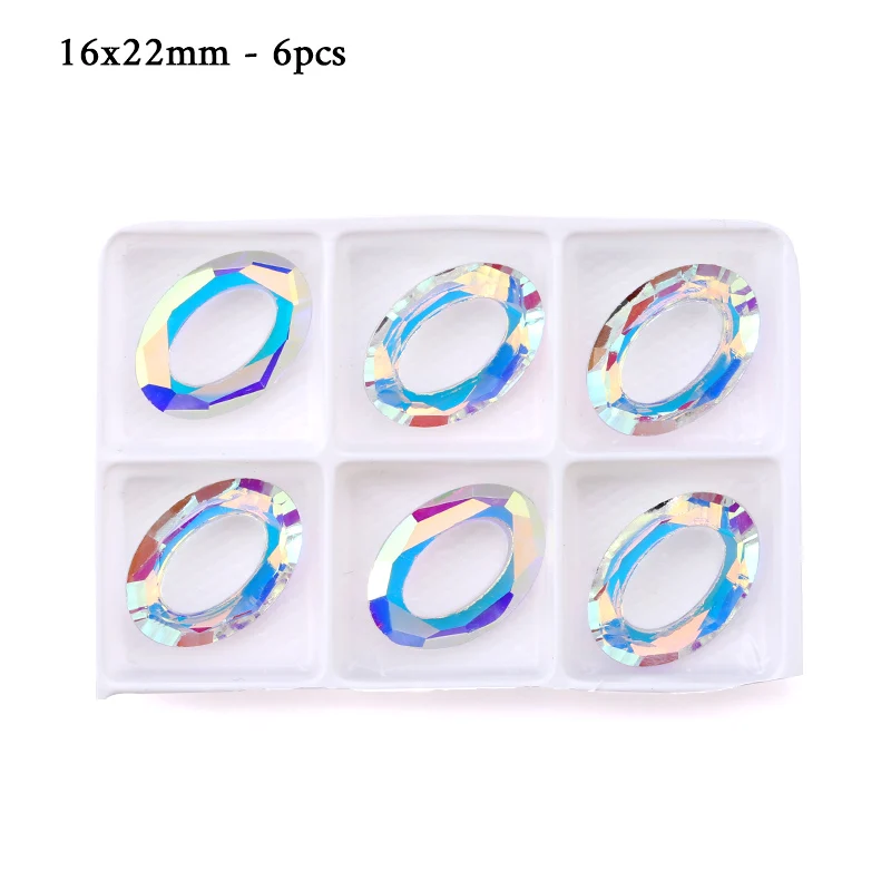 16x22mm - 6pcs QIAO высокое качество несколько форм кристалл AB одежда бусины разноцветные ювелирные изделия стеклянные модные подвески, DIY аксессуары - Цвет: 16x22mm - 6pcs