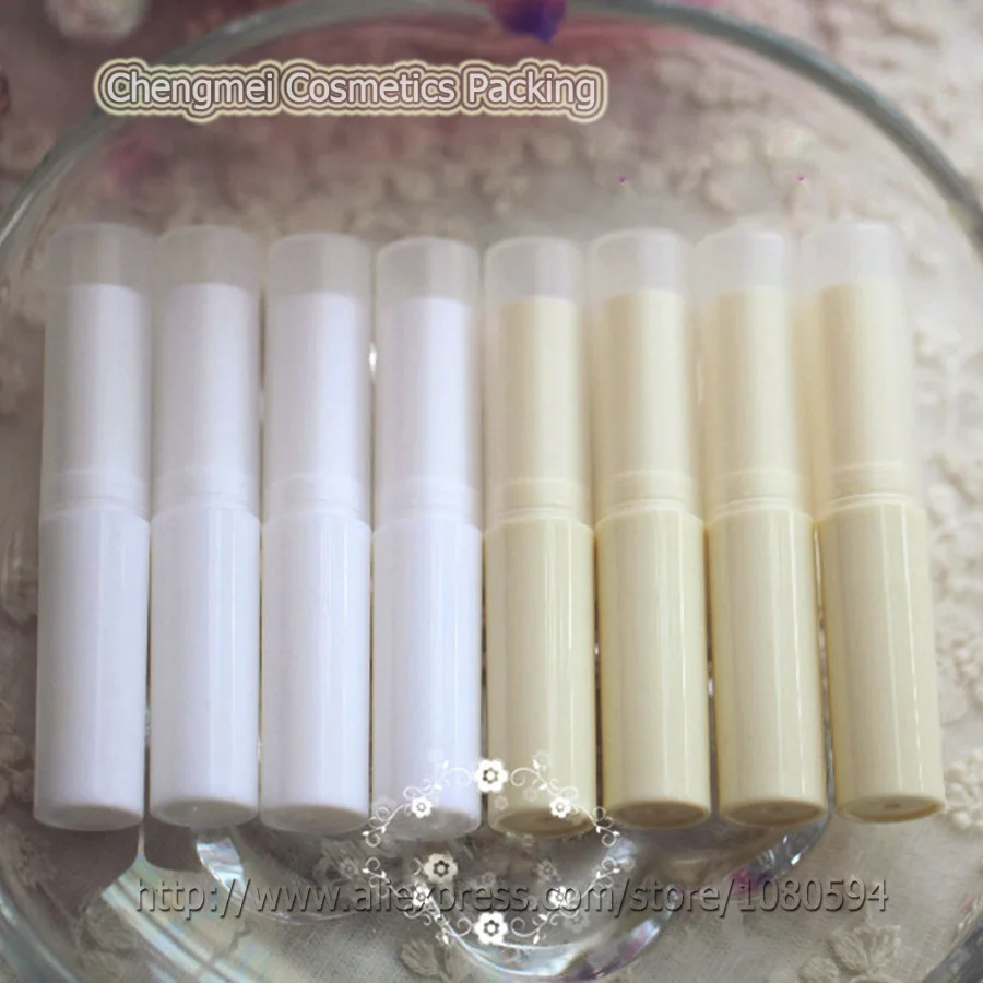 

100pcs/lot 4g DIY Empty Lipstick Bottle Lip Gloss Tube Lip Balm Tube Container with Cap White Cosmetic Container Beauty Tools