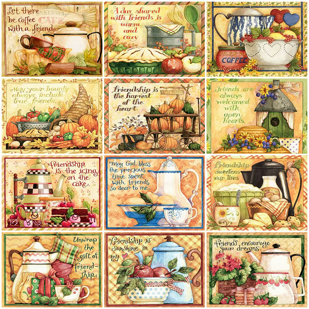 

Алмазная 5d-картина «сделай сам», кухонная искусственная зернистая картина, квадратная/круглая зернистая картина для домашнего настенного ...