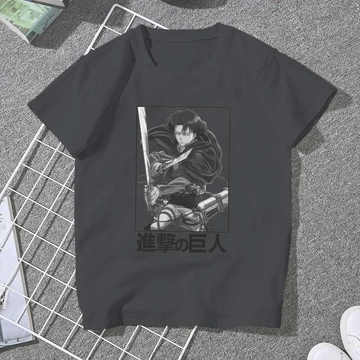 

Captain Women Clothing Attack on Titan Levi Anime Graphic Female Tshirts Vintage Grunge Loose Tops Tee Kawaii Girls Streetwear