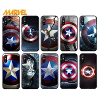 avengers shield marvel for xiaomi redmi 10x pro 5g 9a 9i 9t 9 go k40 k30 k20 ultra 8 7 6 5 4x pro soft black phone case