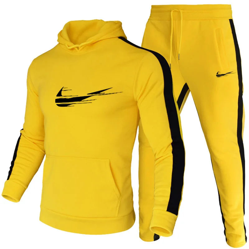 

2021 Fashion men clothing jogging sports suit brand men's sportswear suits hoodie+pants 2pce sets male casual hoodies tracksuit