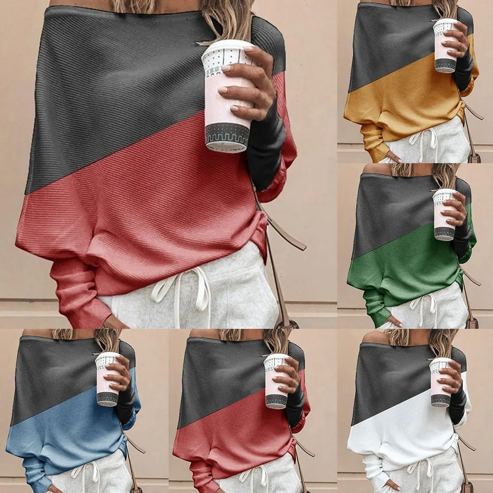 Женская трикотажная футболка с длинным рукавом вышитая цветная и открытыми