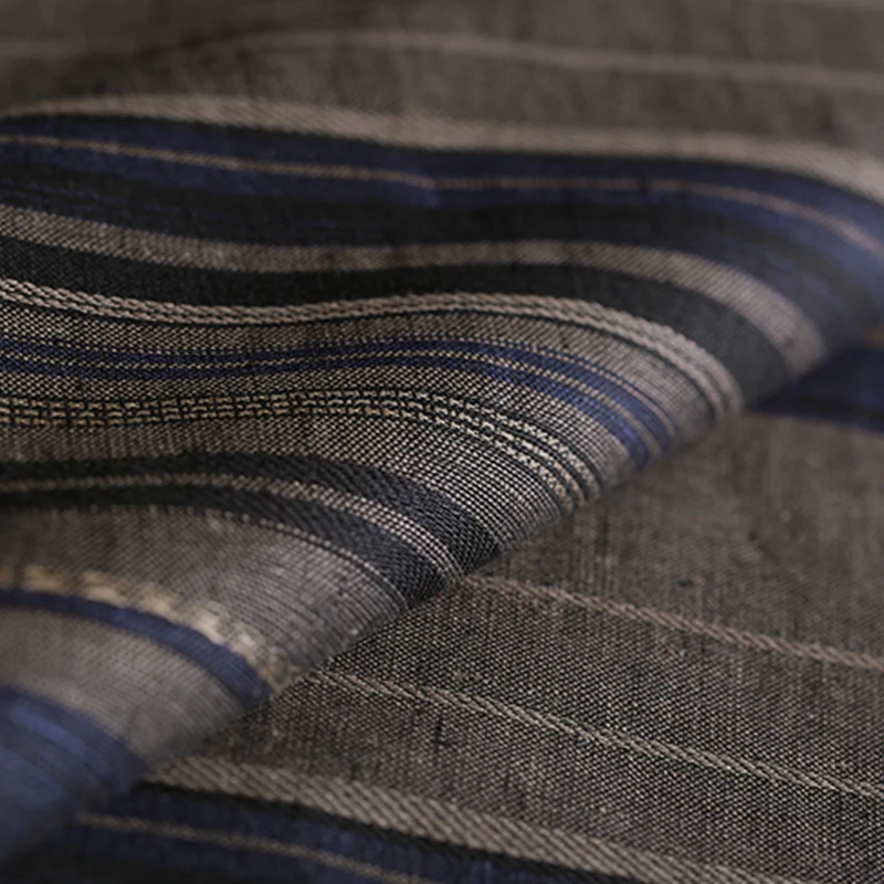 

Striped Natural Dyed Cotton Linen Fabric