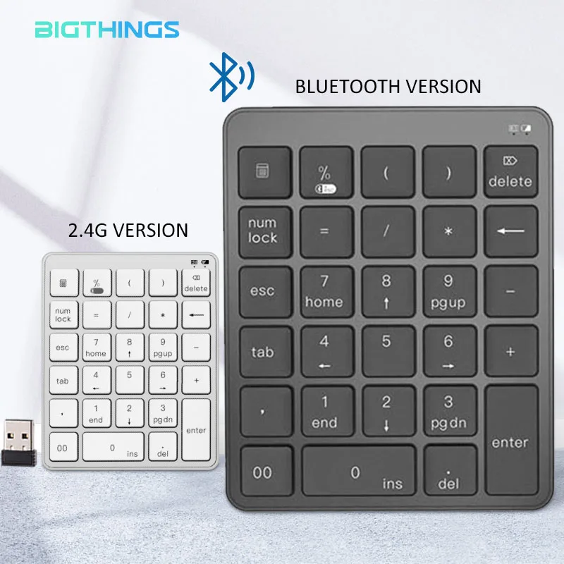Bluetooth цифровая клавиатура 2 4G беспроводной портативный пластиковый чехол AAA