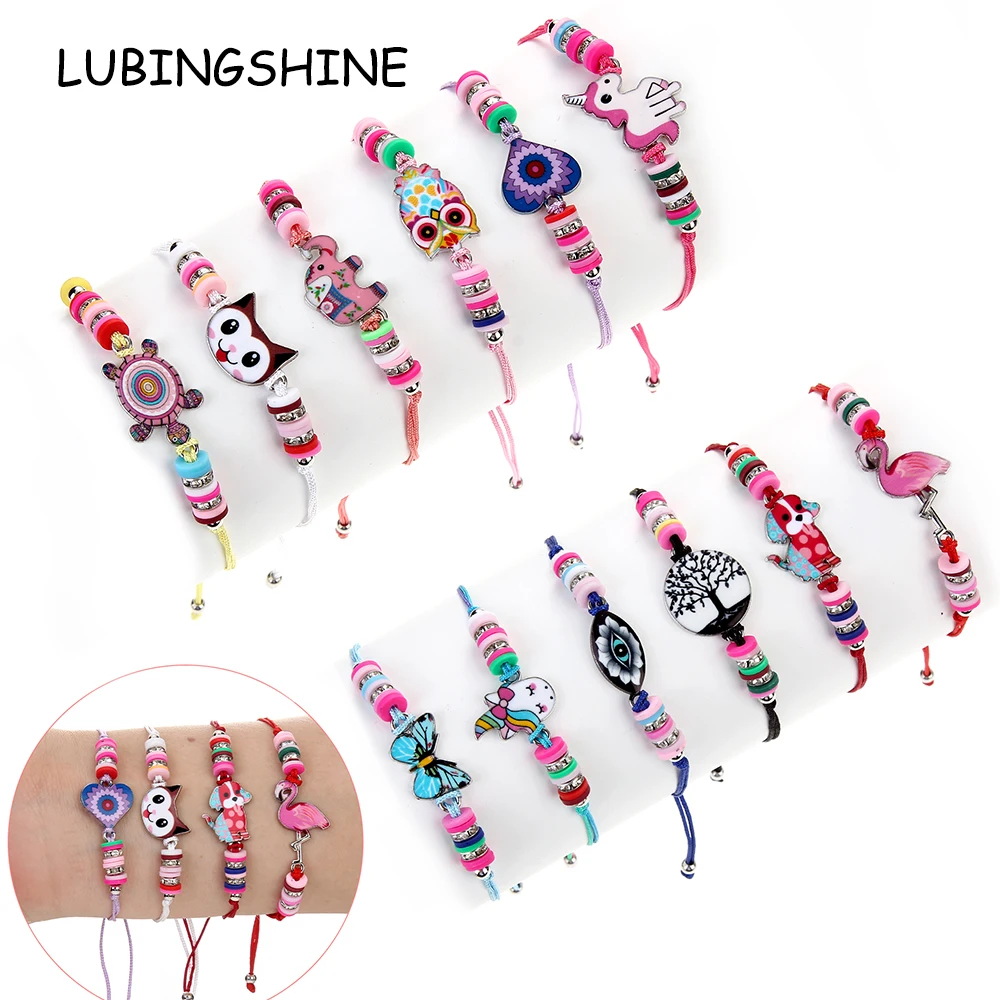 Детские ювелирные изделия 12 шт. подвески в виде животных единорог сова милые