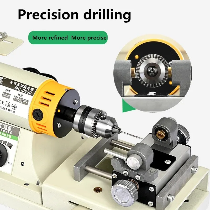 220V 850W 5 IN 1 Multifunctional Desktop Polishing Machine Jade Carving Grinding Cutting Round Bead Punching | Инструменты