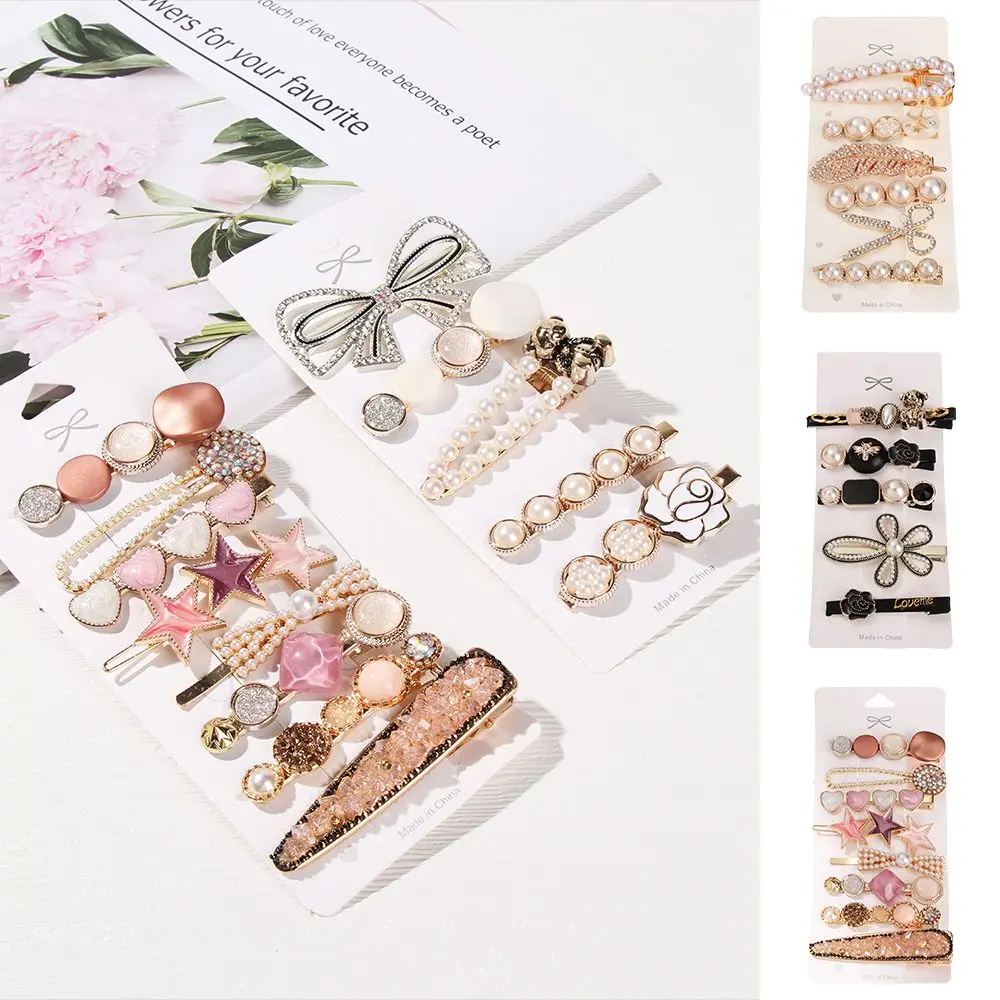 

Wedding Medium Women Girls Pearl Flower Hair Clips Hair Pins for Buns Cute Barettes