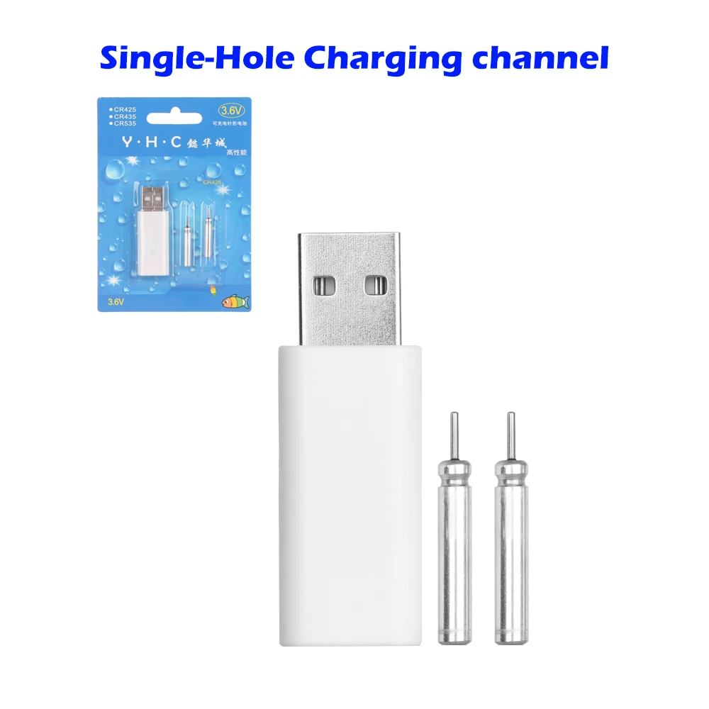 2 шт. плавающие Батарейки+ 1 шт. 1/2 отверстия CR425 USB зарядное устройство перезаряжаемые Электронные Поплавки батареи набор ночной рыбалки снасти Аксессуары - Цвет: Single-Hole Set