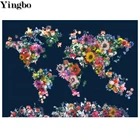 Алмазная вышивка Diy, цветок, Карта мира, 5d, круглая, квадратная, Алмазная мозаика из горного хрусталя для росписи картины, подарок на свежесть