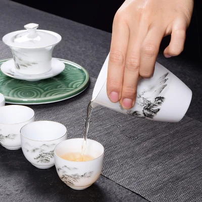 Цзиндэчжэнь белый фарфор и рисунком кунг фу Чай чашка керамическая для чая чаша