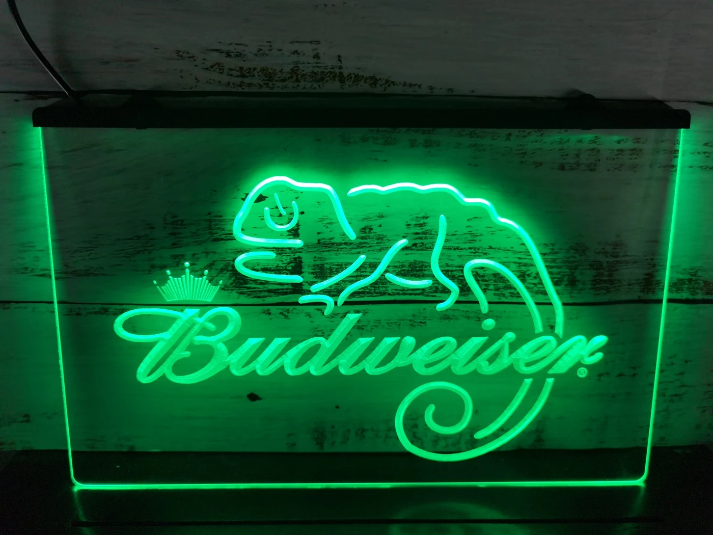 Белая неоновая светодиодная подсветильник ка A084 Budweise Frank в виде ящерицы|Таблички
