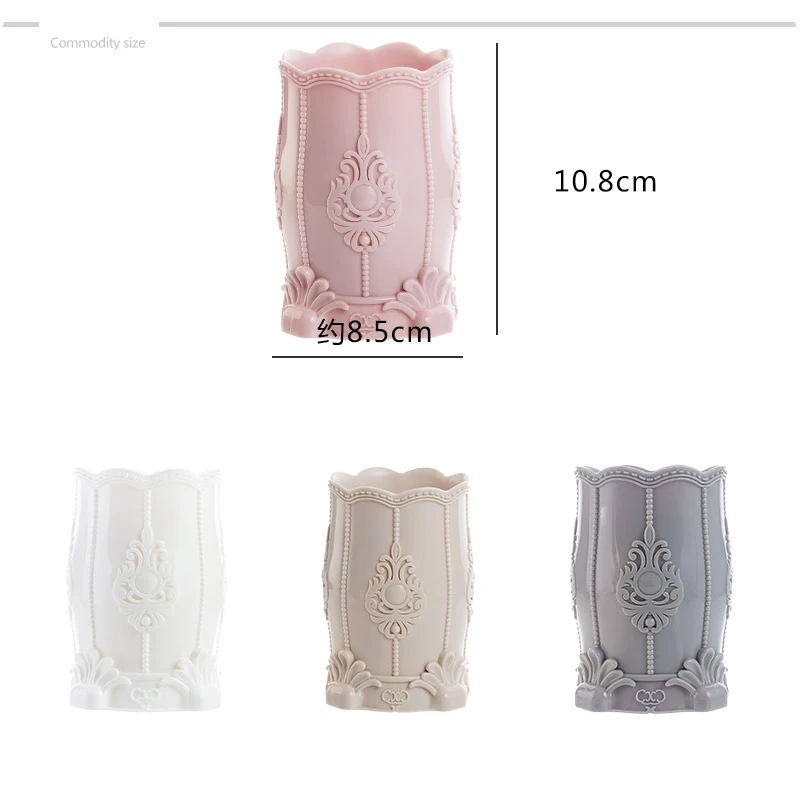 Винтажный цветок резной узор ящик для хранения кистей макияжа кисть карандаш