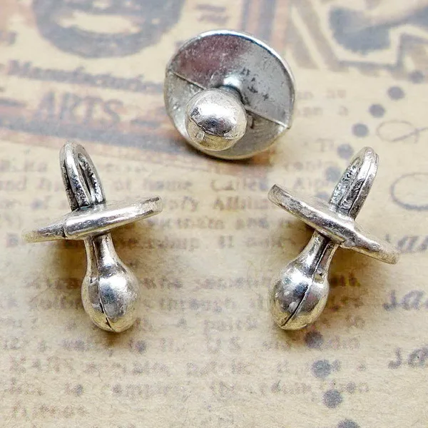 

Charm for making jewelry 10pcs 17x10mm antique silver color nipple charms
