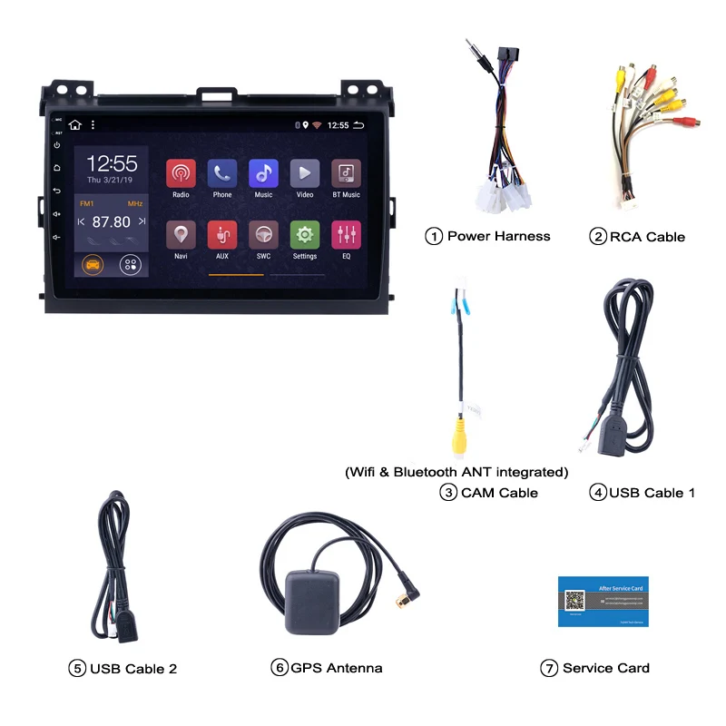 Автомобильный мультимедийный плеер 9 дюймов Android 1 для toyota Land Cruiser Prado 120 2004-2009 2Din