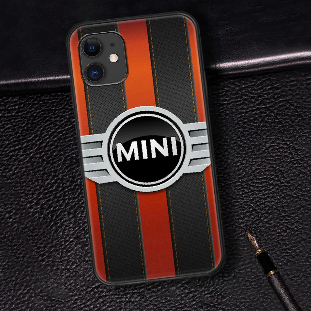 

Mini Cooper Car Logo Phone Case For Iphone 5 5S SE 2020 6 6S 7 8 Plus 11 12 Mini X XS XR Pro Max black Bumper Soft Shell Luxury