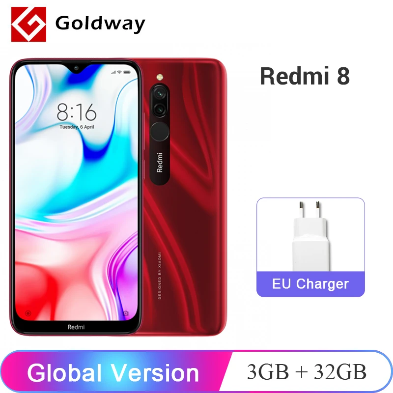 Глобальная версия смартфона Xiaomi Redmi 8 32 ГБ 3 Восьмиядерный Snapdragon 439 аккумулятор 5000