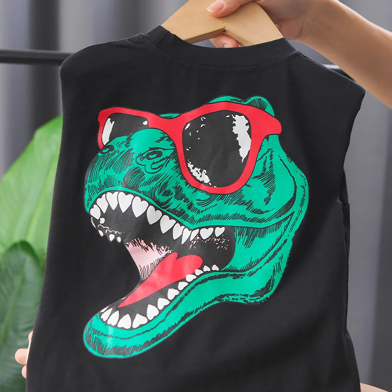 

New Summer Baby Boys Cartoon Clothes Children Girls Cotton Vest Shorts 2Pcs/sets Kids Infant Fashion Clothing Toddler Sportswear