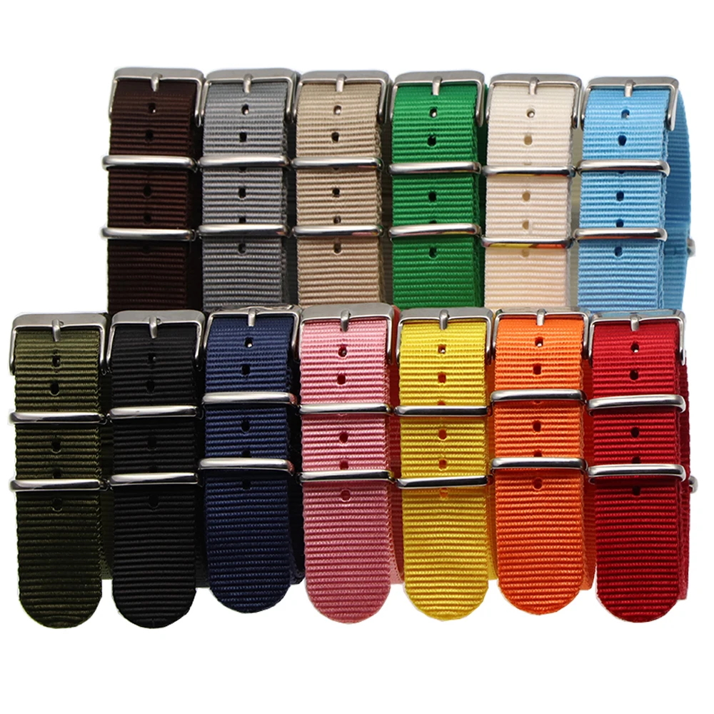nato strap Bracelet  18mm 20mm 22mm watch band Striped Replacement Watch Accessories Black Band,  Brown  watch strap
