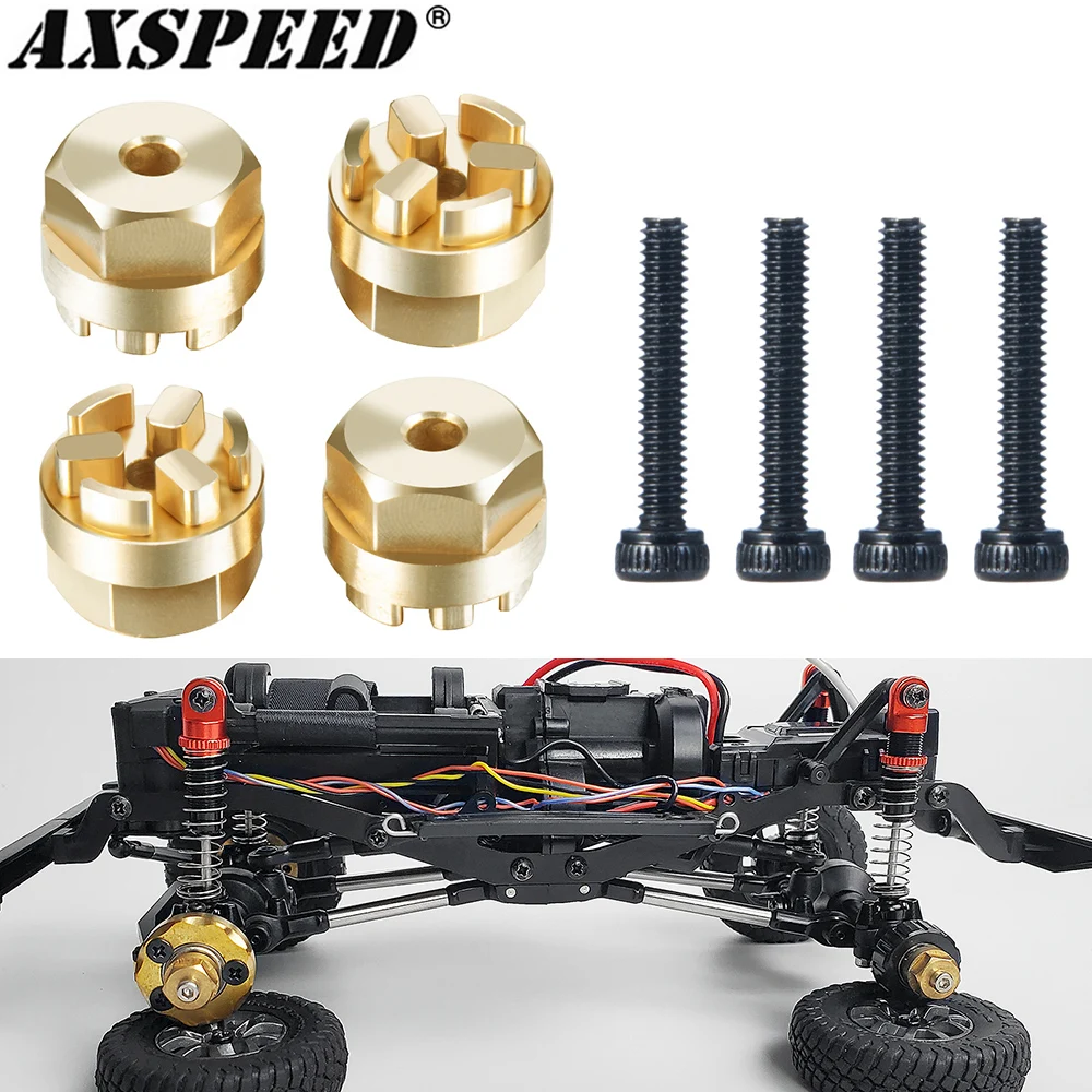 

AXSPEED Hex Wheel концентратор, адаптеры латунный адаптер для преобразования противовеса для 1/18 Kyosho Jimny RC Crawler Car Upgrade Parts