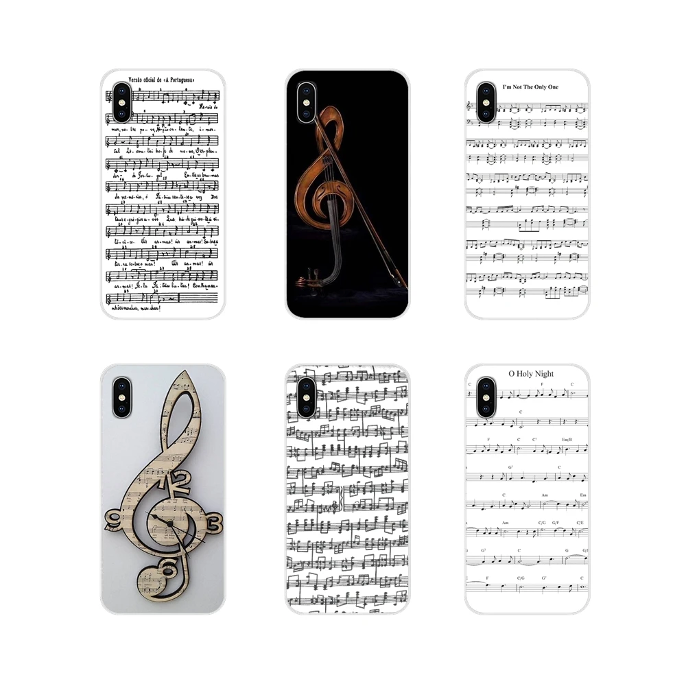 Violin Music Musical Note For Apple iPhone X XR XS MAX 4 4S 5 5S 5C SE 6 6S 7 8 Plus ipod touch Transparent Soft Shell Cases | Мобильные