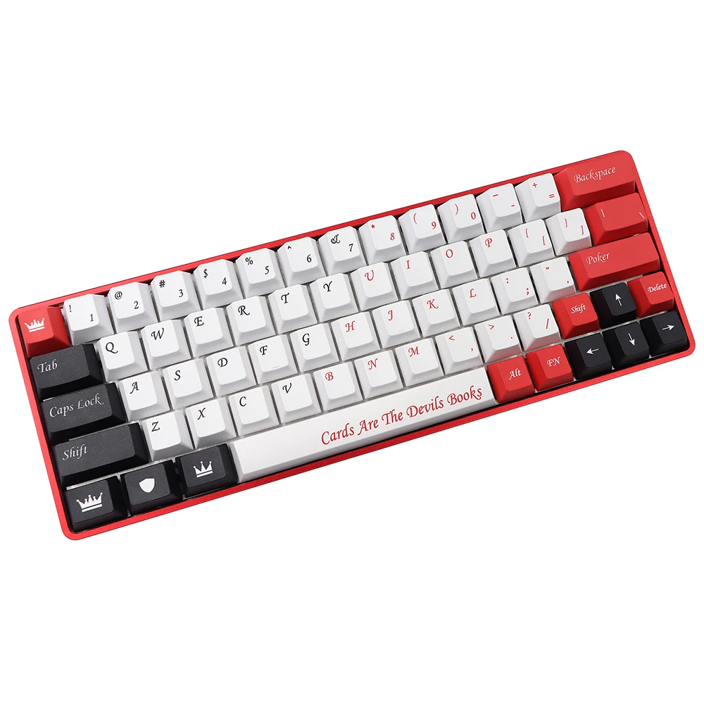 

132 Keys Poker Keycap Set Cherry Profile PBT Keycaps Set for 61/64/68/KBD75/84/TKL87/96/980/104/108 Mechanical Keyboard ISO Key