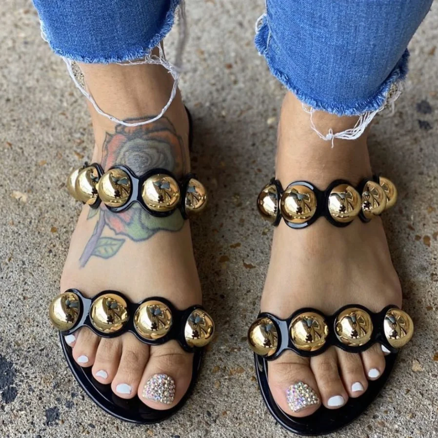 Весна/Лето Новинка 2020 года Женские уличные яркие шлепанцы на плоской подошве со