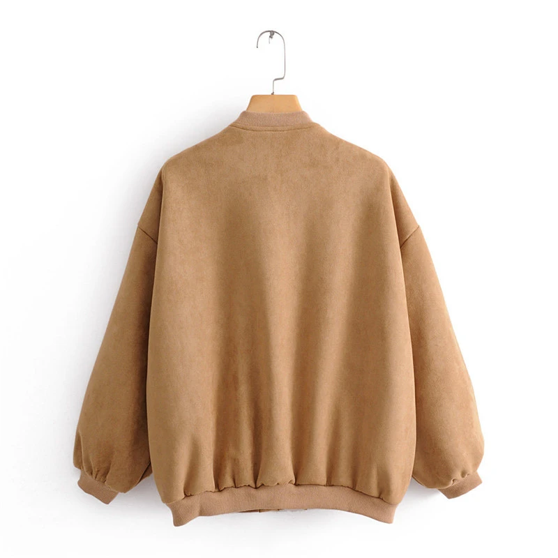 Женская замшевая куртка-бомбер винтажная Черная куртка большого размера в