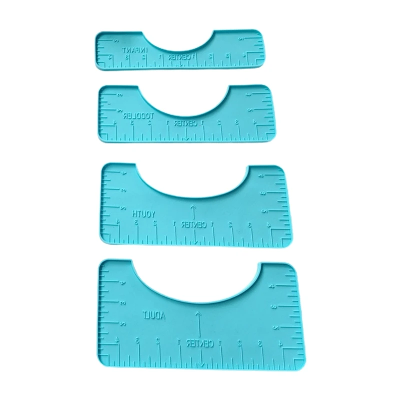 

4 Pcs Clothing Cutting Ruler Epoxy Resin Mold Sewing Measuring Inch Rulers Silicone Mould DIY Crafts Casting Tools