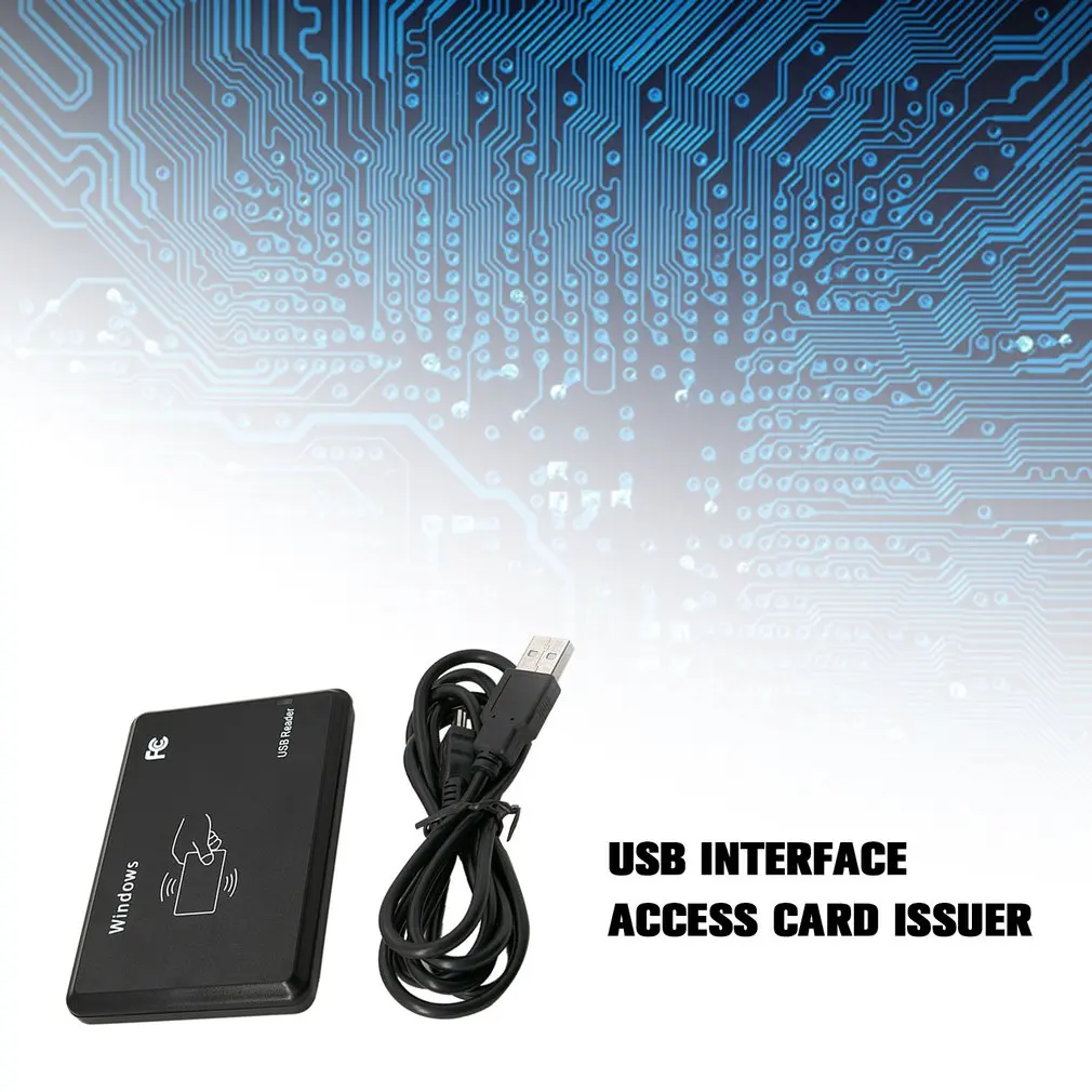 

125KHz Black USB Proximity Sensor Smart rfid id Card Reader EM4100,EM4200,EM4305,T5577,or compatible cards/tags no need driver