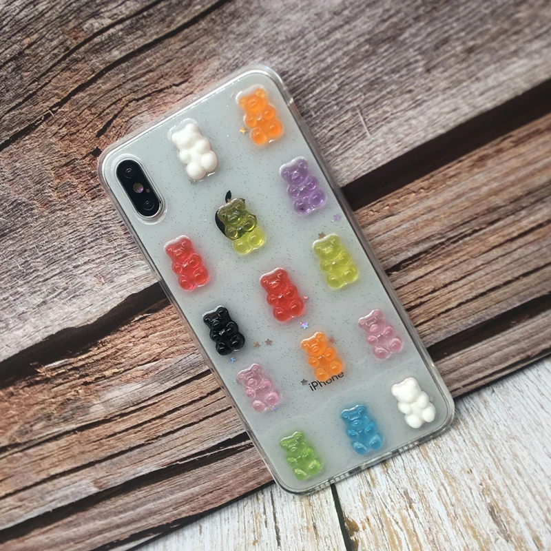 Кэсин чехол для iPhone 11 Pro XS MAX XR X 7 8 6S плюс милые 3D Gummy медведя конфеты huawei Mate30 P20 P30 Mate20