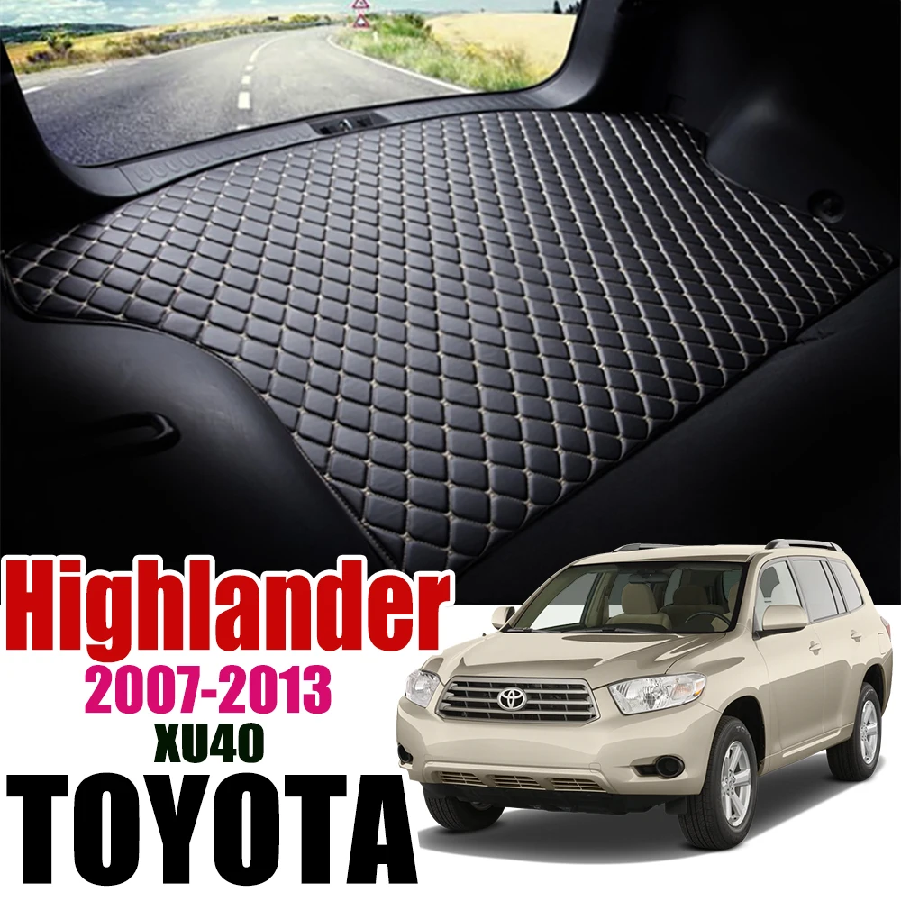 Подкладка для Toyota Highlander 2007 2013 коврик багажника XU40 кожаные грузовые вкладыши