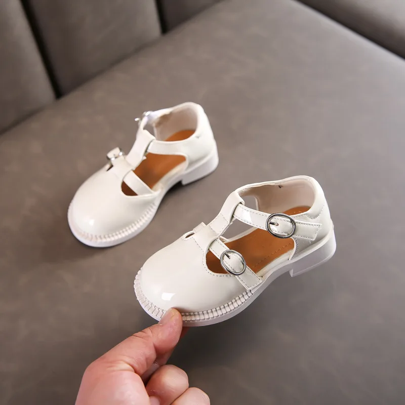 

New Children Leather Shoes Spring Girls Dance Dress Performance Shoes Princess Black Beige Student Baby Toddler Kids 02A