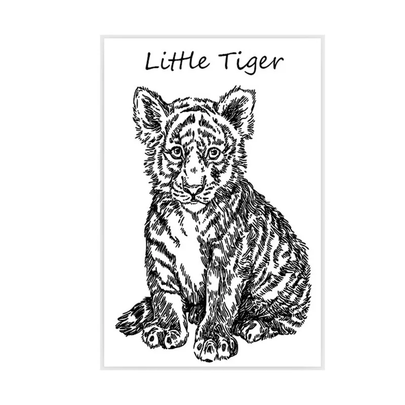 

2021 Clear Stamp Transparent Scrapbook DIY Card Handcraft Kid Little Tiger Silicone Seal Making Postercard Painting Album Decor