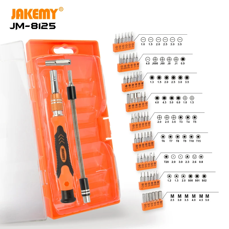 JAKEMY 8125 58 в 1 Профессиональный Набор отверток DIY набор для ремонта сотового