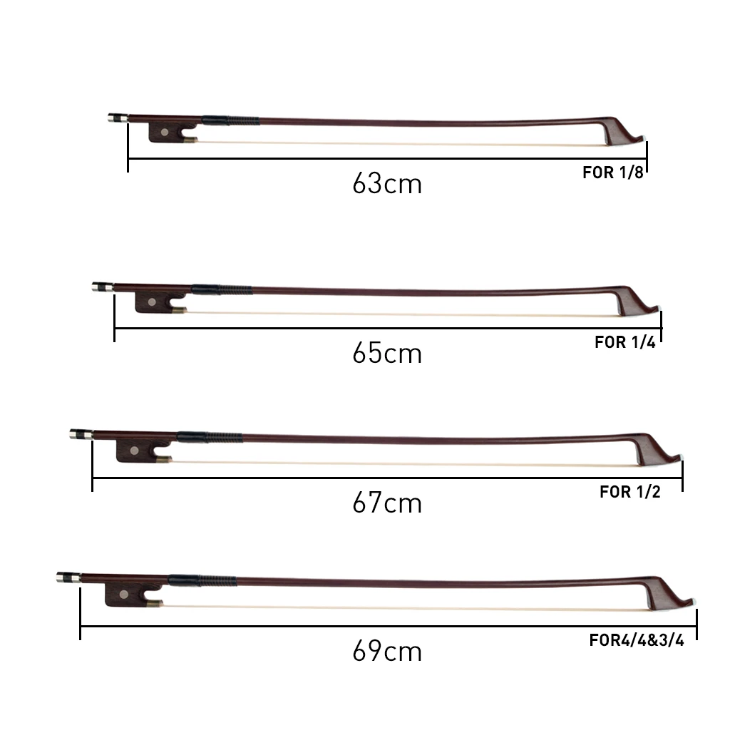 1/2 Upright Double Bass Bow French Bow Natural Bow Hair Brazilwood Half Size Durable Bass Bow