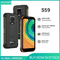 doogee s59 rugged phone 10050mah super battery smartphone 4gb64gb cellphone ip68ip69k with 2w loud volume speaker