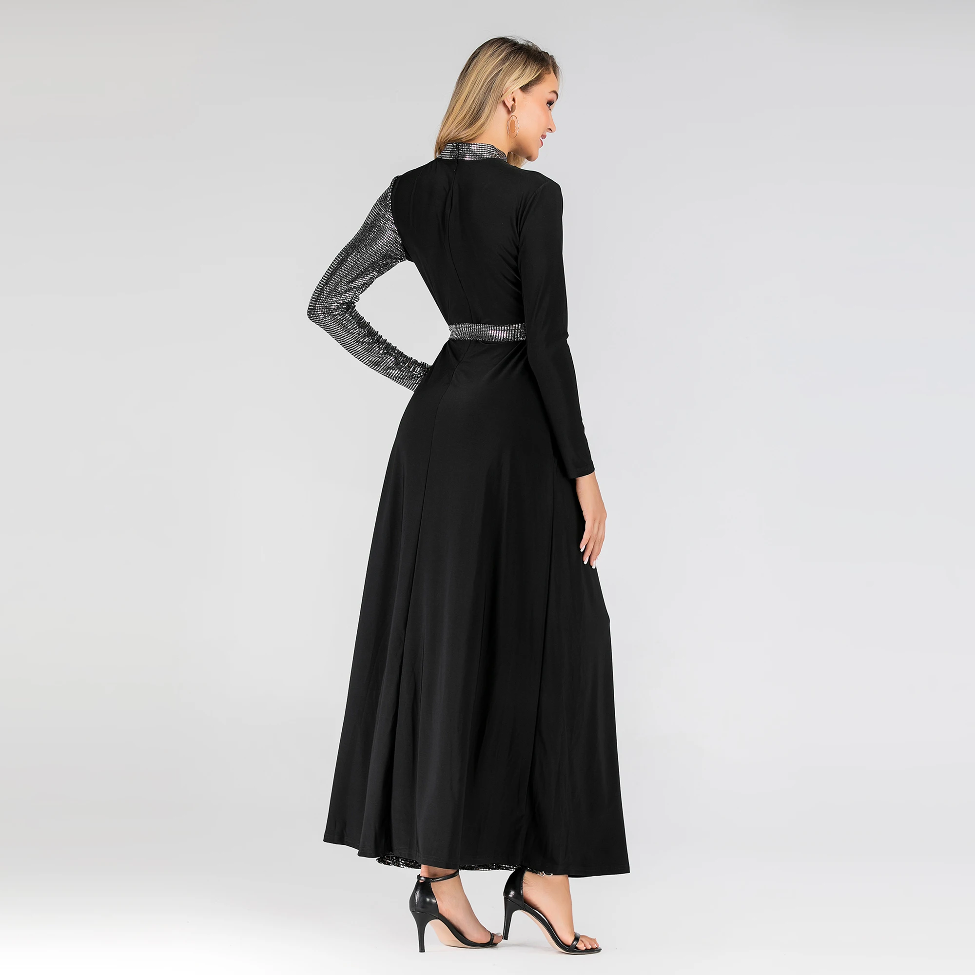 Новинка 2019 роскошное длинное платье с блестками мусульманская женская абайя |