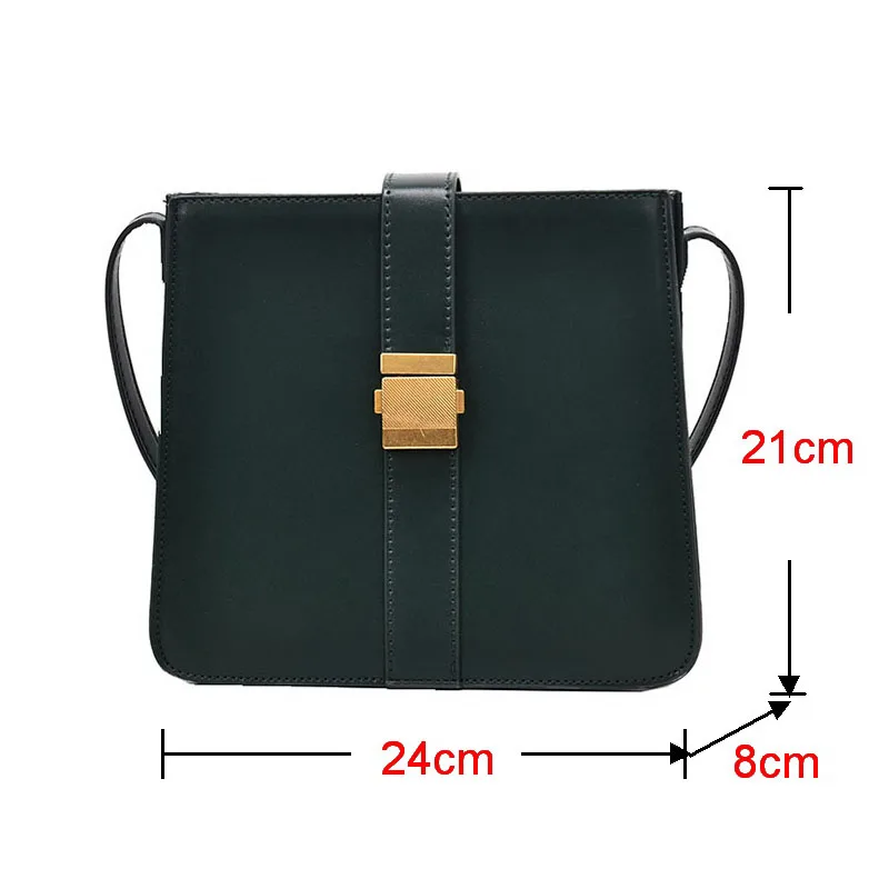 

Ansloth Solid Color Shoulder Bag Women Special Lock Bag Ladies PU Leather Square Bag Flap Bag Female Crossbody Bag HPS782