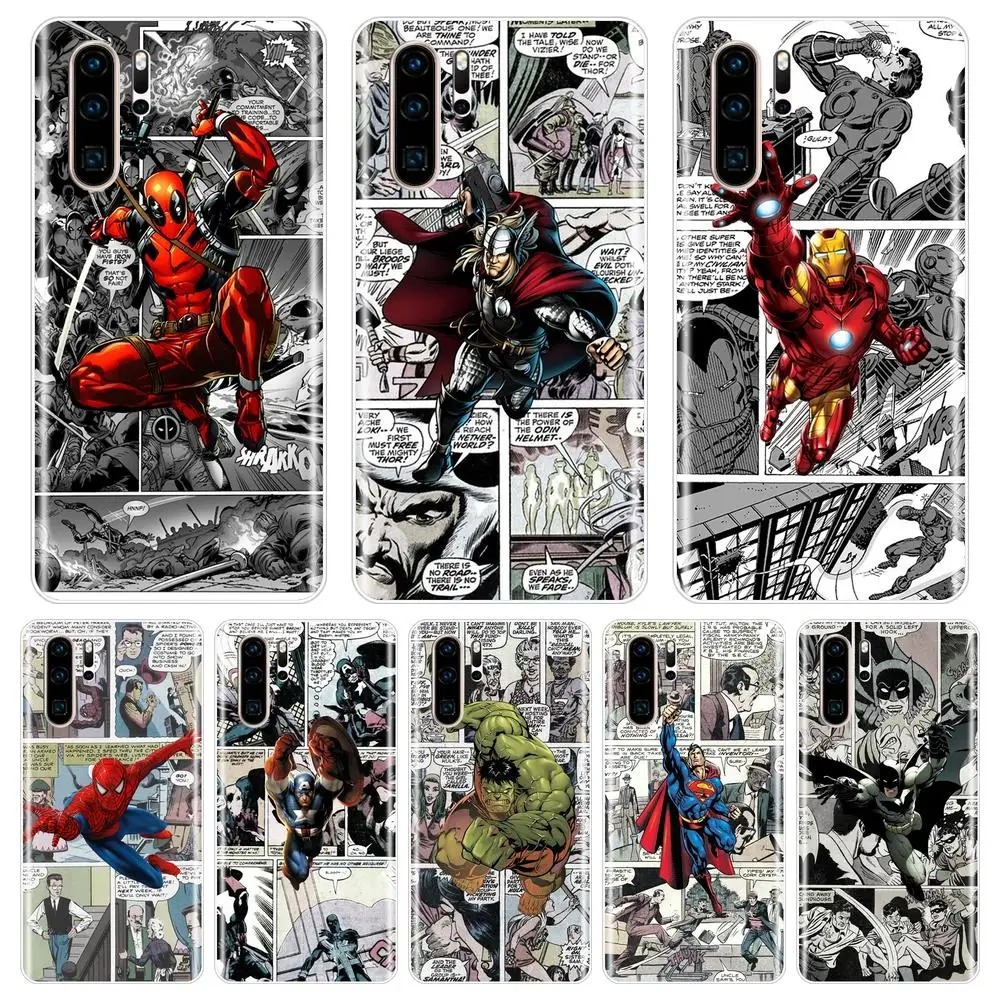 Мягкий силиконовый чехол из ТПУ для телефона huawei P30 Lite Pro P20 Lite Marvel задняя крышка для huawei P Smart Z P Smart Plus