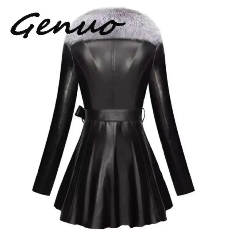 Genuo Новый 2019 пальто для женщин удлиненное теплое зимнее с длинным рукавом Женский