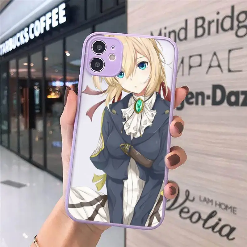 

Violet Evergarden Phone Cases Matte Transparent for iPhone 7 8 11 12 s mini pro X XS XR MAX Plus cover funda