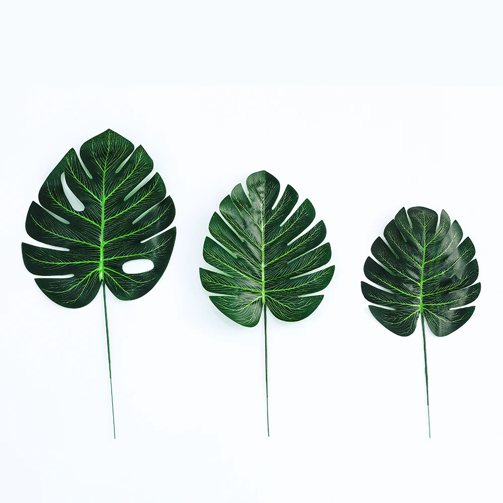 5 шт. цвета: золотистый зеленый пальмовых листьев искусственные тропические DIY