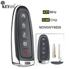 KEYECU 433 МГц PCF7953 BT4T-15K601-JC Smart 4 + 1 5 кнопок дистанционный ключ-брелок от машины для Ford Edge Escape Explorer Taurus Flex Focus
