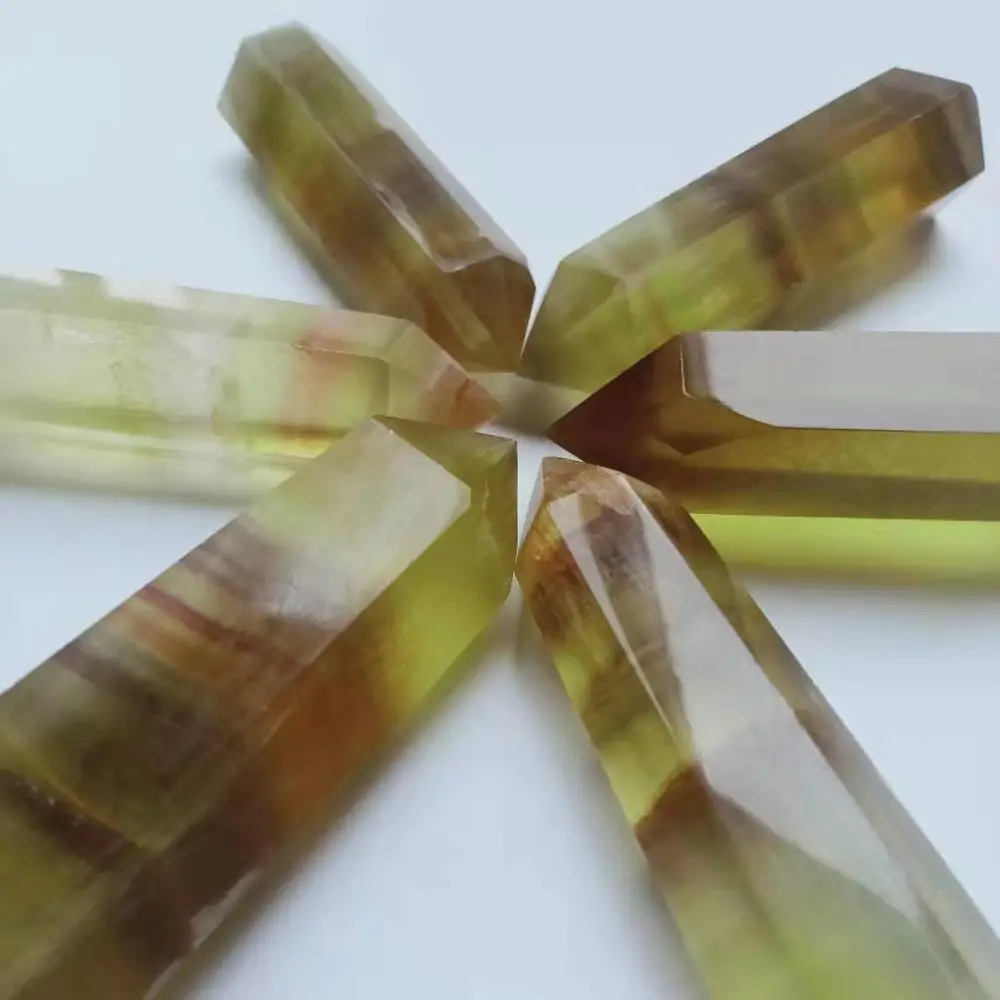 

Оптовая цена, высокое качество, желтая точка флюорита, жезл, блестящая точка для украшения дома WYQ