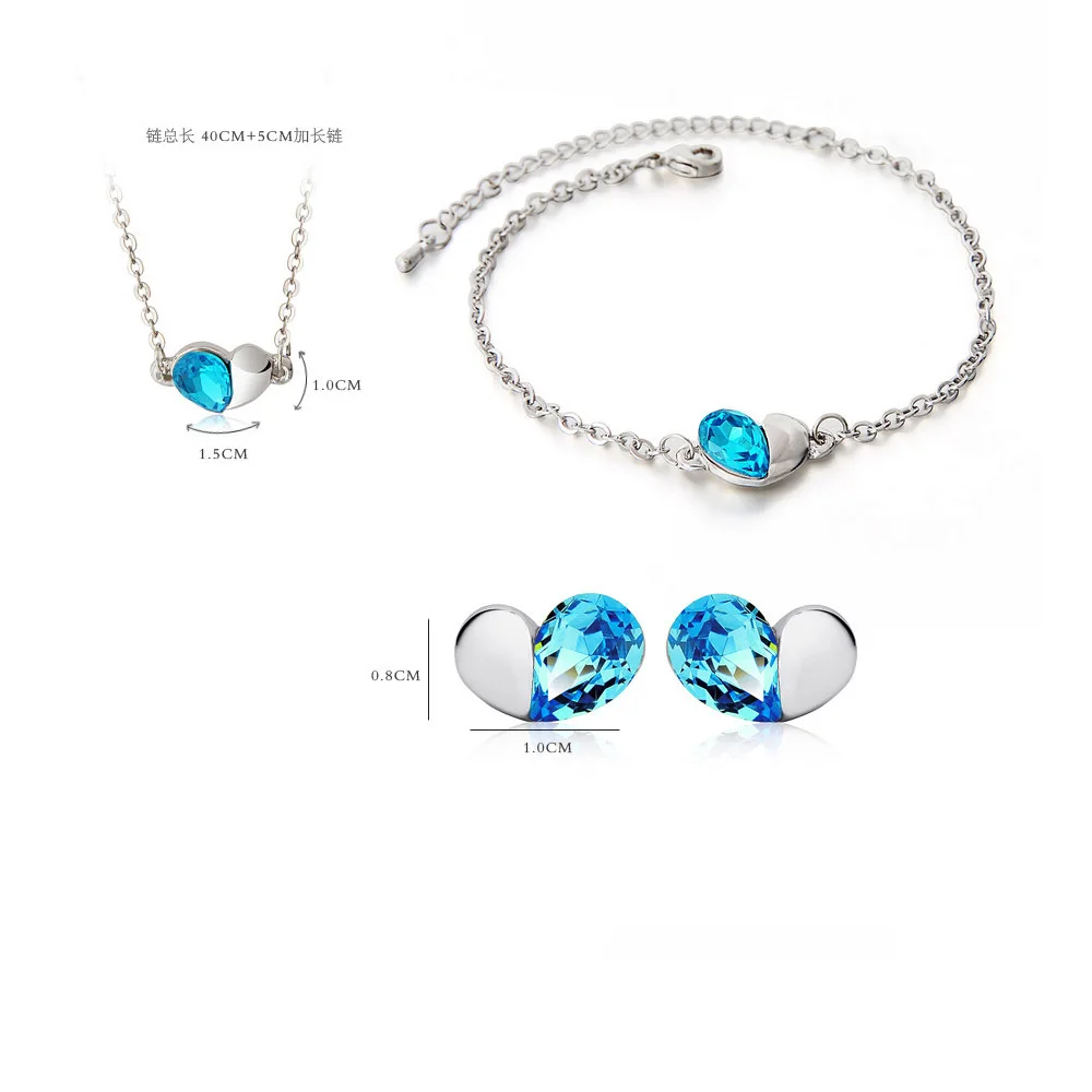 Оптовая продажа наборы ювелирных украшений с кристаллами ожерелья подвесками в