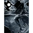 Квадратнаякруглая 5d алмазная живопись, пейзаж русалки, 3d Алмазная мозаика из смолы, бриллиантовая фотография